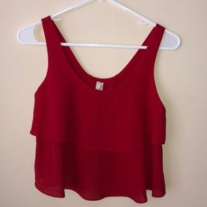 Paper Crane - Red tank with open back - Size XS